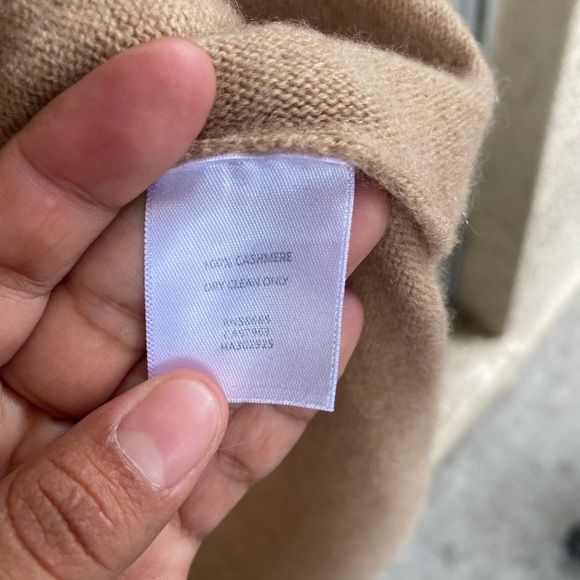Halogen Tan Crew Neck Sweater 100% cashemere - Picture 3 of 4